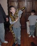 Sean with Tigger the Tiger Retic. Tigger is over 12' long.